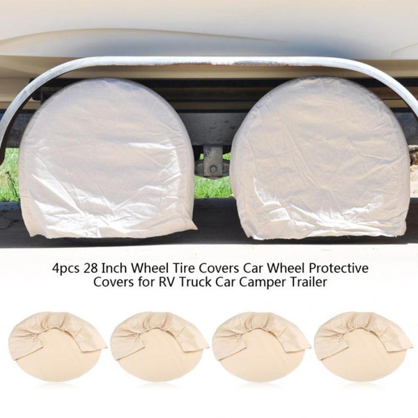 4pcs 28 Inch Wheel Tire Covers Car Wheel Protective Covers for RV Truck Car Camper Trailer oxford cloth fabric polyester