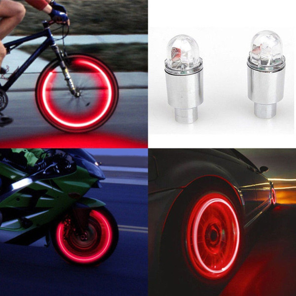 Bostar 2Pcs Super Power Lights Tire Lamp Muiticolor Auto Motorcycle Bike Accessories Neon Strobe LED Tire Valve Caps