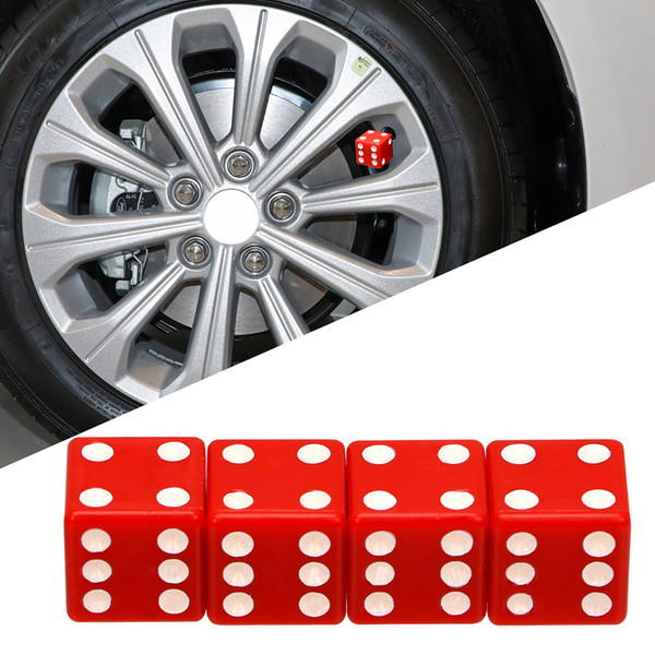 4PCS Dice Car Truck Bike Tire Air Valve Stem Caps Automobiles Tyre Air Caps Covers Dust Water Proof Protection Auto Decoration