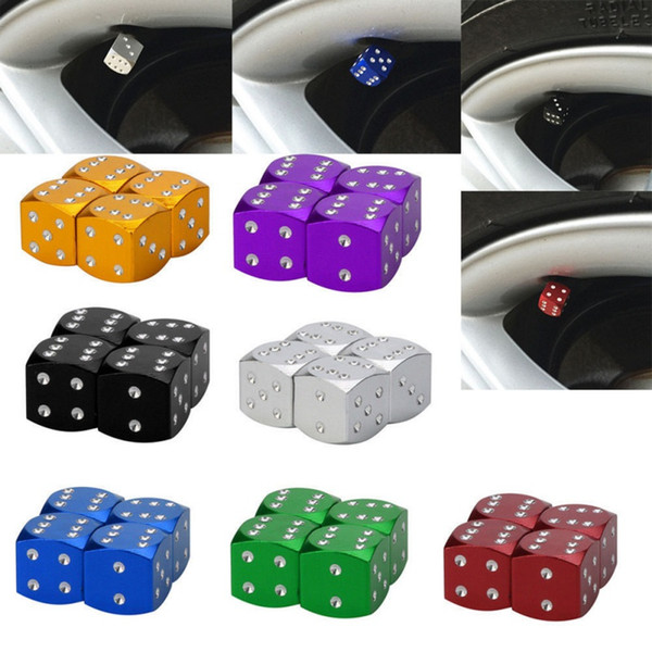 Car-styling AUTO Dice Dust Valve Caps Car Motorcycles Electric Cars 80's Novelty Fun Retro