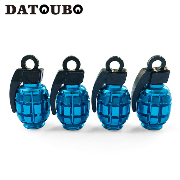 DATOUBO 20 pcs aluminium mixed color grenade design car wheel tire valve caps, Schrader valve stems cap, air dust cap.wholesale