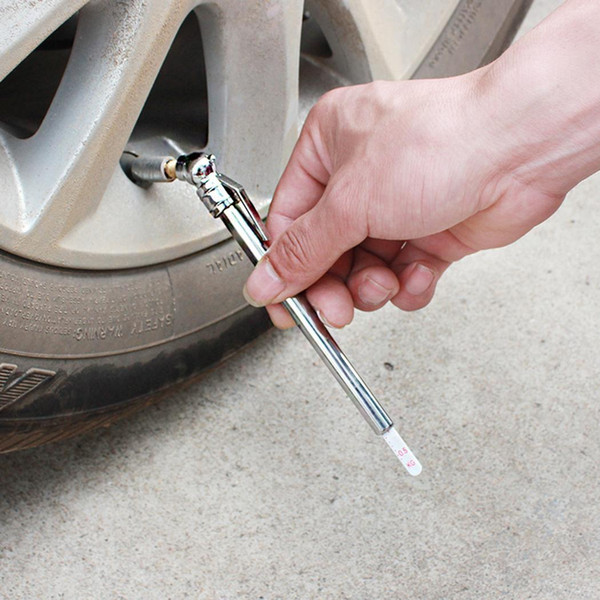 Portable Durable Car Tire Pressure Gauge Tire Silver Barometer For Universal Car