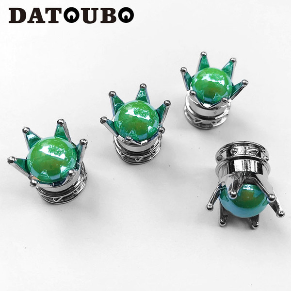 DATOUBO 16 pcs Silver Crown Blue green white red Gem Diamond Car Tire Tyre Valve Dust Caps Covers,air dust caps. Tyre Valve caps