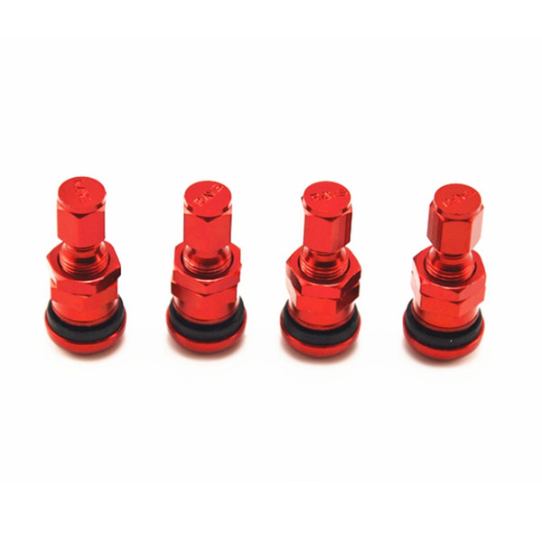 4 x Bolt-in Aluminum Car Tubeless Wheel Tire Valve Stems With Dust Caps Titanium color Blue Red Silver Free Shipping