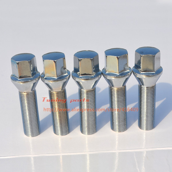 10PCS 10.9 Grade Cone Seat Chrome Lug Bolts 50mm For Wheels M14X1.25 M14x1.5 M12x1.25 M12x1.5