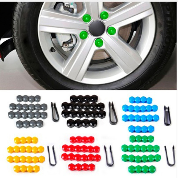 20pcs 17mm Car Auto Hub Screw Cover Tire Wheel Screw Bolts Nut Caps Wheel Nut Bolt Head Cover Cap Hub Protector