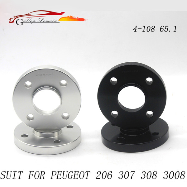 2PC 15mm 4-108 65.1 wheel spacers Aluminum Alloy with 10 caps bolts suit for 2002 206 307 308 3008 Car-Styling