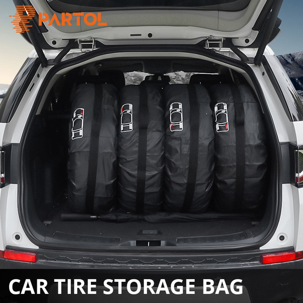 Partol Spare Tire Cover Case Oxford Cloth Fabric Winter Summer Car Tires Storage Bag Tyre Accessories Vehicle Wheel Protector