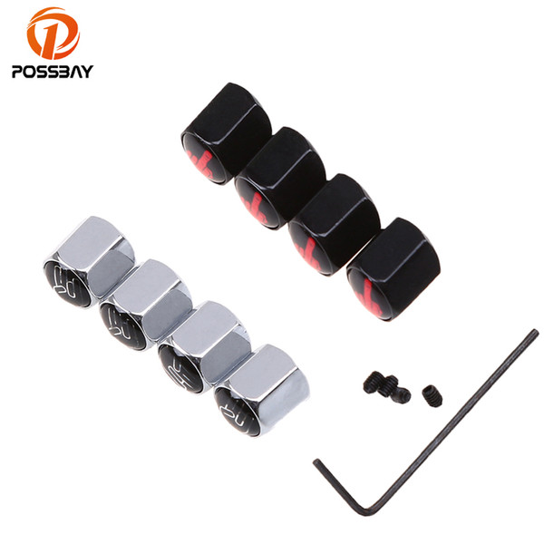 POSSBAY 4Pcs/Set Auto Bicycle Car Tire Valve Caps Metal Tyre Wheel Air Stem Cover Hip-hop Gestures/Middle Finger Logo Air Covers