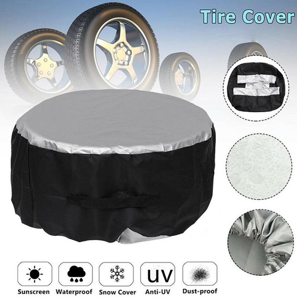 1pc Universal 13-19 Inch Tire Cover Car Spare Tire Cover Storage Bags Carry Tote Polyester For Cars Wheel Protection Covers