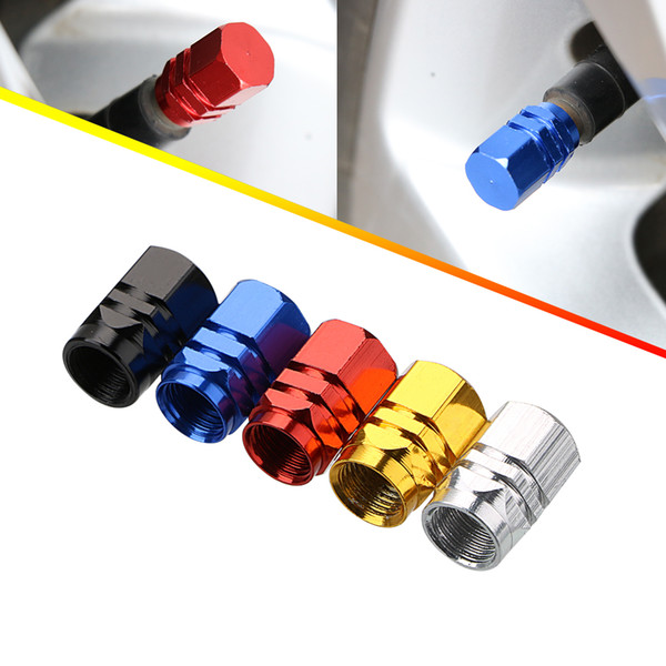 LEEPEE 4Pcs/Set Universal Metal Design Car/ Motorcycle/Bike Tire Air Valve Dust Caps Aluminum Alloy Covers Car Accessories