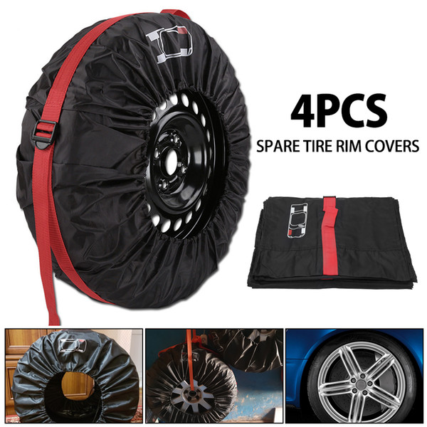 4Pcs Spare Tire Cover Case Polyester Winter and Summer Car Tire Storage Bags Auto Tyre Accessories Vehicle Wheel Protector