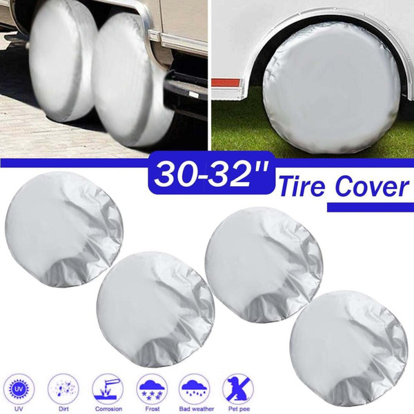 4pcs 30-32 inches Wheel Tire Covers Case 210D Oxford cloth Tyre Tire Storage Bag For Car Van Caravan Truck