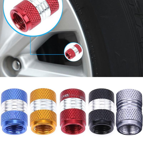 2019Hot 4 pc/lot Aluminum Car Truck Bike Motorcycle Tyre Tire Valve Core Caps Wheel Valve Stem Cap Dust Cover Caps on Car Wheels