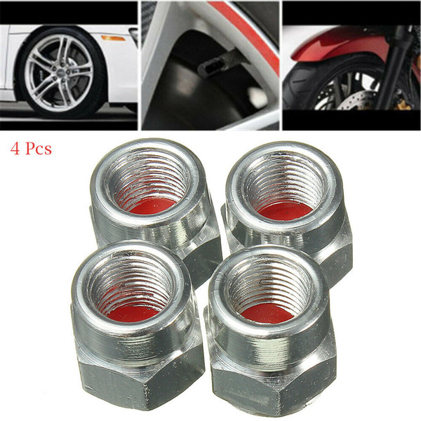 4pcs Aluminium Car Wheel Tyre Valve Stems Air Dust Cover Screw Cap Accessories