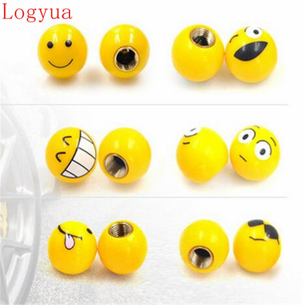 4pcs/lot Car Roar Bare Tooth Tongue Smile Smiling Face Tire Air Valve Cap Tyre Wheel Dust Stems Caps For Truck Motorcycle Bike