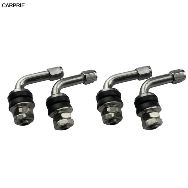 CARPRIE 4 PC 90 Degree Angle Metal/Chrome Tire Valve Stems High Pressure tire valve caps