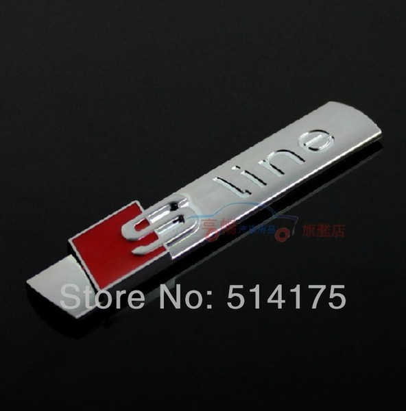 New silvery S-line Auto car Sline for Car A4 S4 RS4 A6 TT A3 Emblem Badge Sticker Free shipping by DHL(3~5 Days) 200pcs/lots order<$18no tra