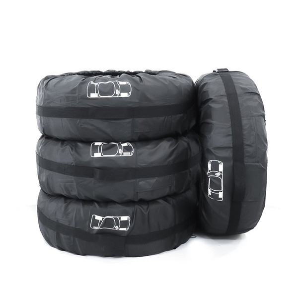 4 Pcs Tire Tote ELR Black 66cm/26in Diameter Foldable Spare Tire Covers Protection Covers Storage Bags Wheel Cover for Car Off Road Truck