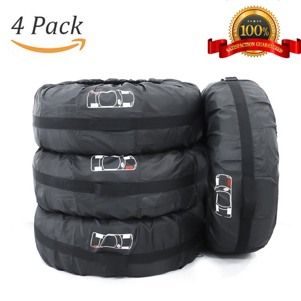 4x4 Spare Tire Rim Covers Tyres Tote Small Size Bag Wheel Protection Cover with Sturdy Handle Fit for 13-19in Tyre Pack of 4 (66cm/26in)