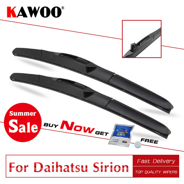 KAWOO Clean The Windshield Car Wiper Blade For Daihatsu Sirion Model Year From 1998 To 2014 Soft Natural Rubber Fit U Hook Arm