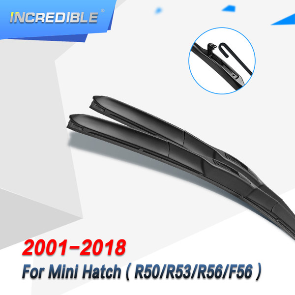 INCREDIBLE Wiper Blades for Mini Hatch R50 / R53 / R56 F56 Fit Hook Bayonet Arms