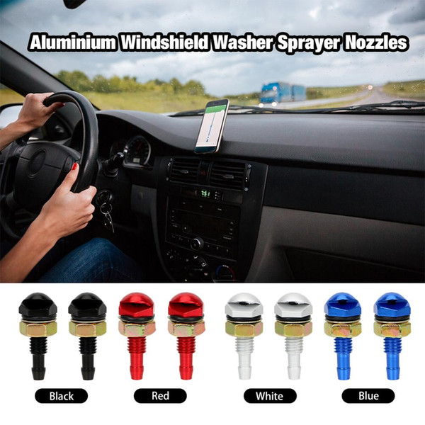 2Pcs Fan-Shaped Car Cleaning Universal Washer Bonnet Front Windshield Water Sprayer Auto Wiper Jet Nozzle