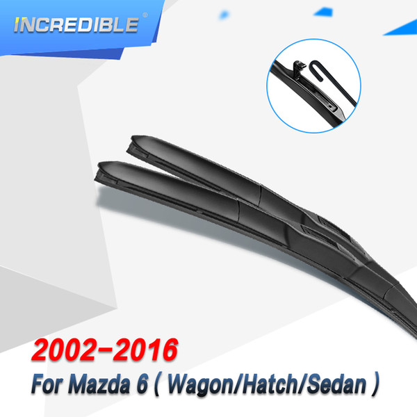 INCREDIBLE Windscreen Hybrid Wiper Blades for 6 Fit Hook Arms Model Year from 2002 to 2016