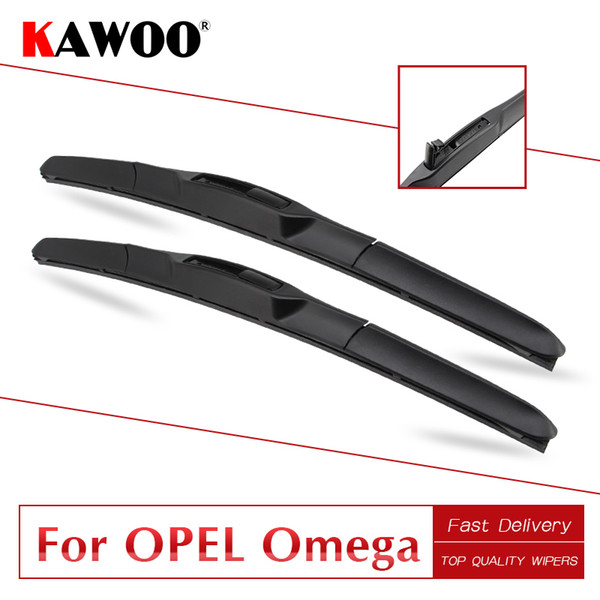 KAWOO For Omega B Car Soft Rubber Wiper Blades 1993 1994 1995 1996 1997 1998 1999 2000 2001 2002 2003 2004 Fit U Hook Arms