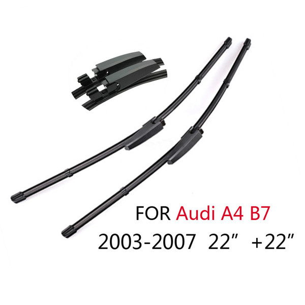 22''+22'' Wiper Blades For Audi A4 B7 2004 2005 2006 2007 2008 High-Quality Rubber Windscreen Car Accessories