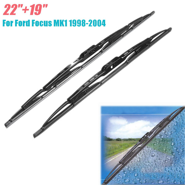 For Ford for Focus MK1 1998 1999 2000 2001 2002 2003 2004 Pair 22 19 Inch Black Front Window Windscreen Wiper Blades