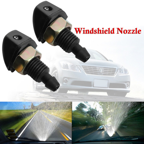 2Pcs Car Vehicle Front Washer Sprayer Nozzle Plastic Black Universal Exterior part High Quality