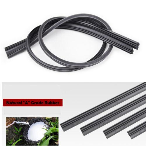 2Pcs Car AUTO Rubber Bracketless Wiper Blade Refill 6mm 24