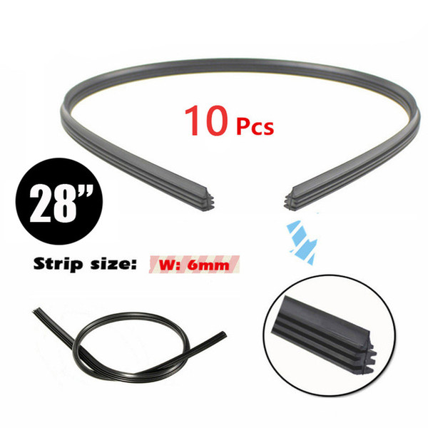 10pc 28 6mm Silicone Universal Frameless Windshield Wiper Blade Refill Trucks high quality suitable for cars