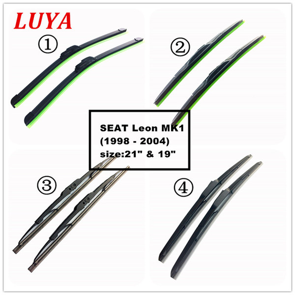 LUYA Four kinds of wiper Blade in Car windshield wiper For SEAT Leon MK1 (1998 - 2004) size:21