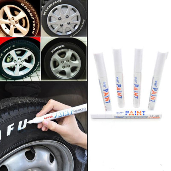 Car Permanent Marker Tire Pen Motorcycle Bike Wheel Universal Graffiti Pen Fast Drying Ink Waterproof White Permanent Markings Box 2236