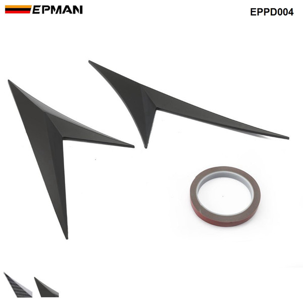 EPMAN 2pcs Universal Fit Front Bumper Lip Diffuser/Canard/Splitter Fins Body Spoiler Canards Valence Chin EPPD004