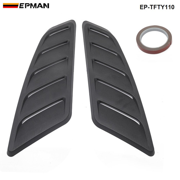 EPMAN Universal Hood Louvers Panels Air Flow Vent Cover Car Roof Decorative Intake Hood Scoop 2pcs EP-TFTY110