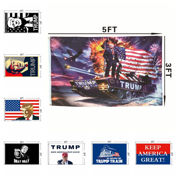 3*5FT Donald Trump Flag 2020 America President Election Banner Trump Car Sticker Publicity Flag Exquisite Stickers HHA328