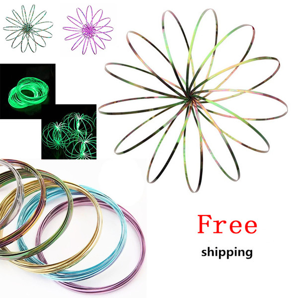 Hi Quality Wholesale Toroflux Xmax gifts metal Flow ring Toy Holographic by While Moving Creates a Ring Flow Rainbow Toys Flow rings