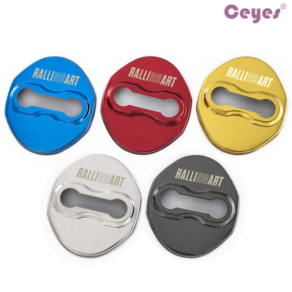 Auto Car Door Lock Cover for Mitsubishi Ralli art Stainless Steel Decorative Protection Cover Case Car-styling 4pcs/lot