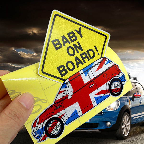 automobiles & motorcycles BABY ON BOARD BABY IN CAR union jack stickers and Decals car sticker