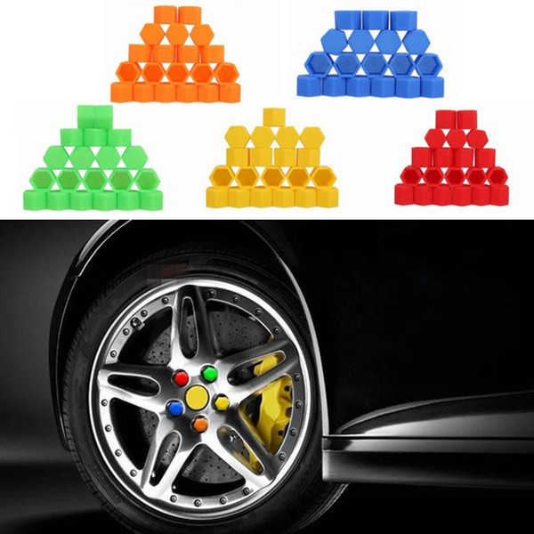 20Pcs 19mm Silicone Hexagonal Socket Car Wheel Hub Screw Cover Nut Caps Bolt Rims Exterior Decoration & Protection CDE_00B