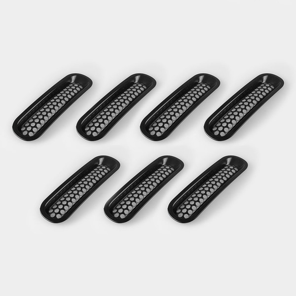 7PCS/Lot For 07-16 Jeep JK Wrangler Black Trim Front Grille Cover Insert Mesh Gril