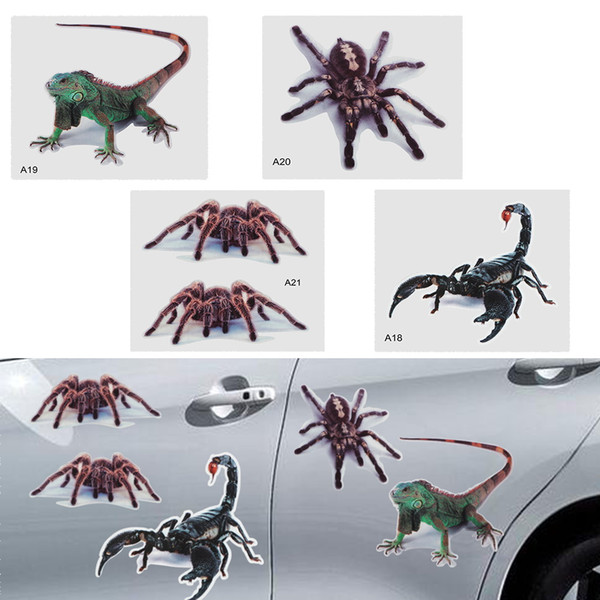 Hot Sale Simulation Animals Sticker Car Styling 3D Car Sticker Spider Lizard Scorpions Bumper Retrofit Stickers