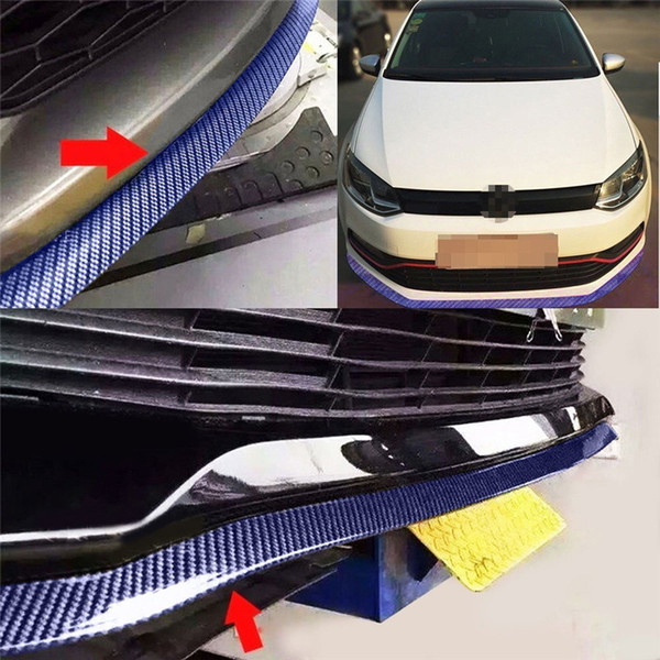 8.2 ft Universal Carbon Fiber Front Bumper Spoiler EPDM Rubber Anti-scratch Lip Splitter Bumper for Cars Trucks SUV