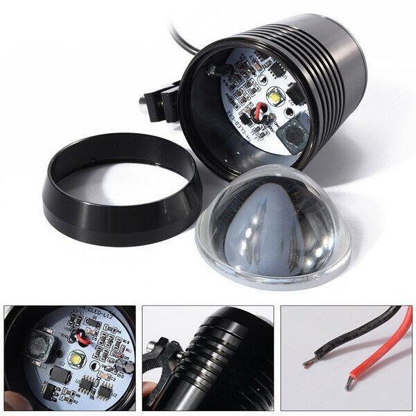 New 2PCS LED U1 Lens Motorcycle Headlight Driving Fog Light Spot Lamp & Switch