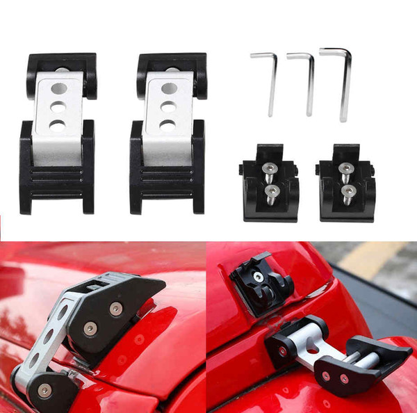 For Jeep Wrangler Accessories Black Hood Lock Assembly Locking Hood Catch Latches for 2007-2017 Jeep Wrangler JK & Unlimited