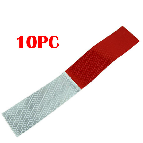 10PCS 5*30cm Car Reflective Stickers Warning Strip Reflective Truck Auto supplies Night Driving Safety Secure Red White Sticker