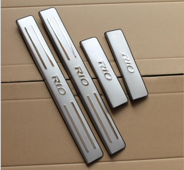 high quality!KIA RIO K2 stainless steel door sill plate door sill scuff plate, threshold 4pcs/set